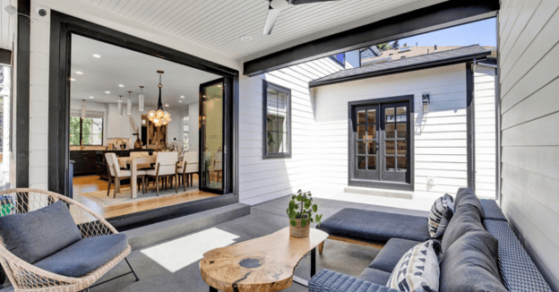 remodeled outdoor space with bifold doors