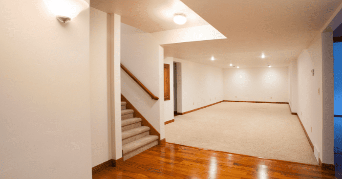 Carpet in basement | COOPER Design Build