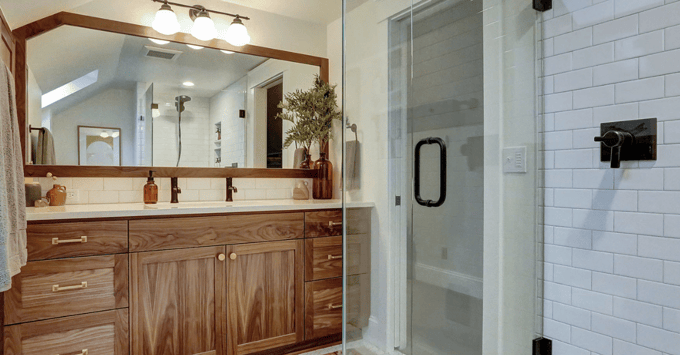 Natural Materials For Timeless Bathroom | COOPER Design Build