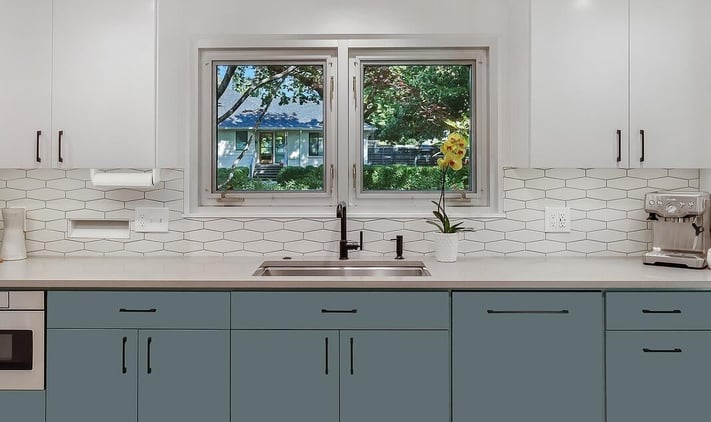 Custom Color Kitchen, White Cabinets | COOPER Design Build