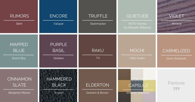 2025 Colors of the Year for 14 of 15 Paint Brands 